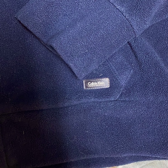 Calvin Klein performance fleece quick dry jacket w/Thumbholes Navy Blue - Picture 7 of 13